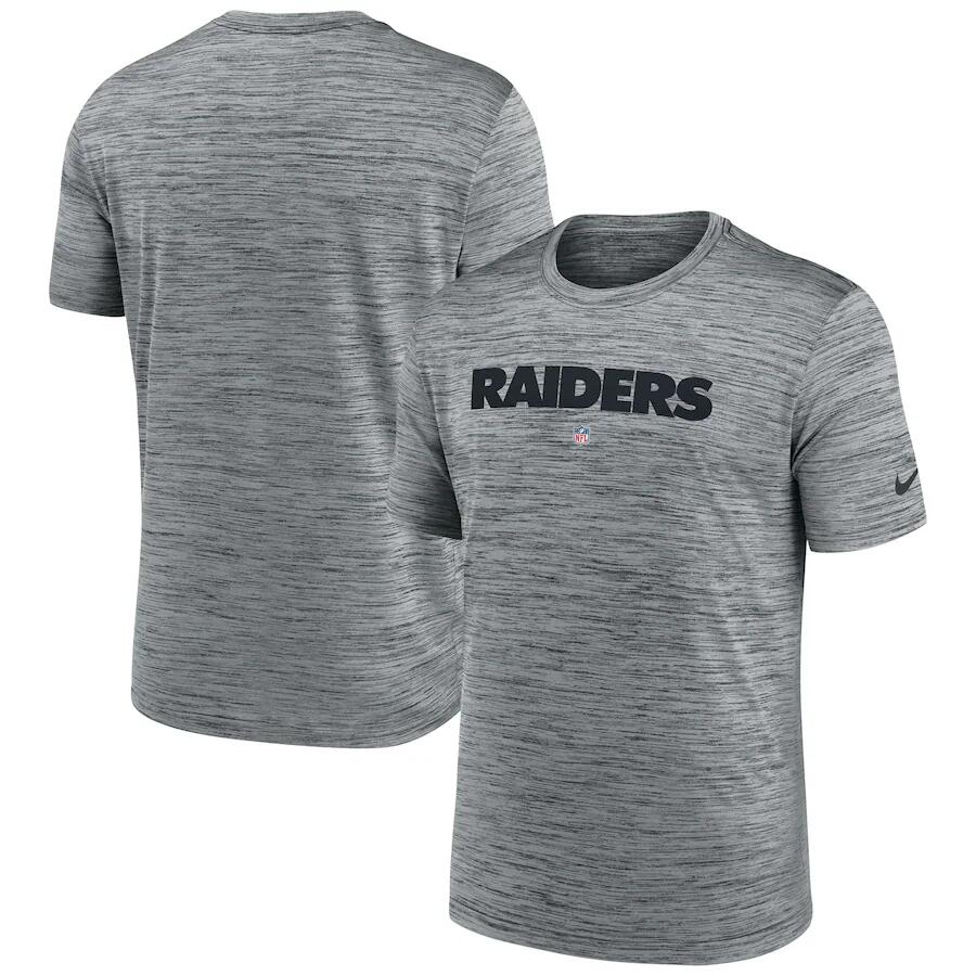 Men's Las Vegas Raiders Grey Velocity Performance T-Shirt Men's Las Vegas Raiders Grey Velocity Performance T-Shirt